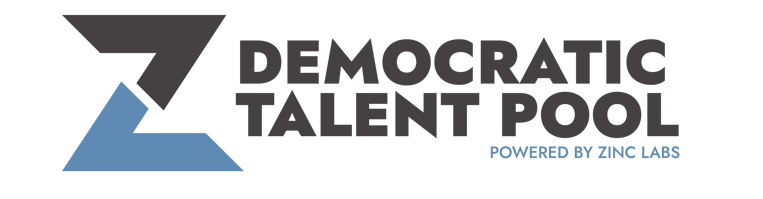 Logo: Democratic Talent Pool, powered by Zinc Labs